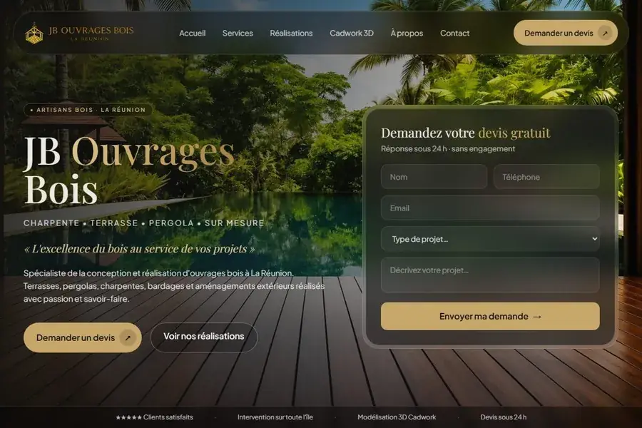 Site vitrine de JB Ouvrages Bois